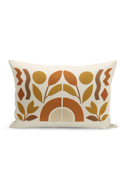 Bertille Home Husă de pernă imprimată digitală pe două părți (aspect de model de broderie Punch/Punch)