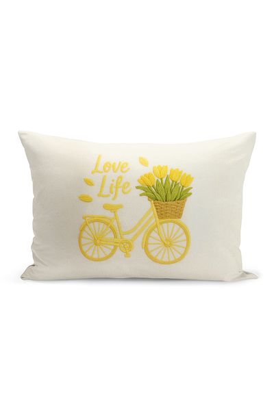 Bertille Home Husă de pernă imprimată digitală pe două părți (aspect de model de broderie Punch/Punch)