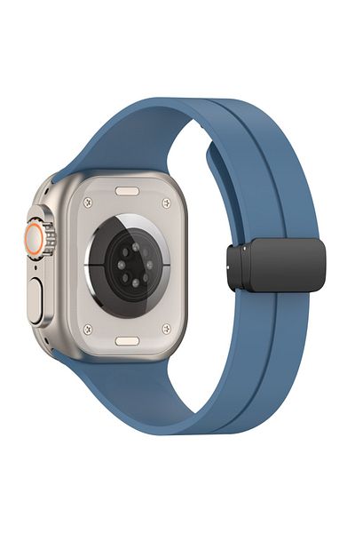 SKYDDAR INNOVATION Curea din silicon pentru Apple Watch 1/2/3/4/5/6/7/8/9/SE/SE 2 (38/40/41mm), W011 - Albastră