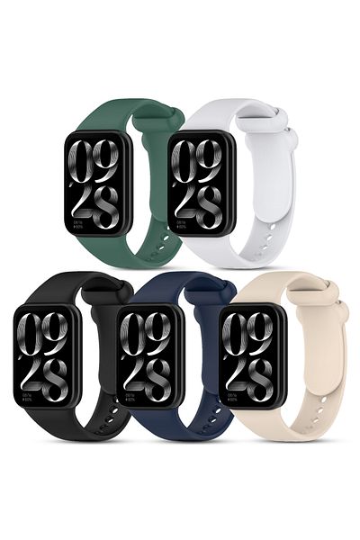 O Ozone Pack of 4) Silicone Straps For Xiaomi Mi Smart Band 8 Pro - Multicolor