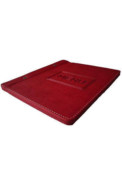 ankara menü A5 23X15 cm Blue Thermo Leather Menu Container – Transparent Acetate, Handcrafted Production
