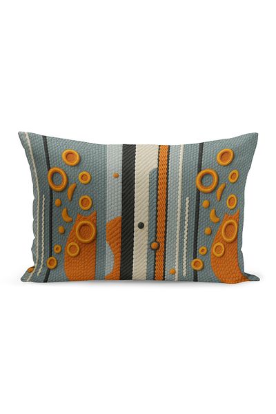 Bertille Home Husă de pernă imprimată digitală pe două părți (aspect de model de broderie Punch/Punch)