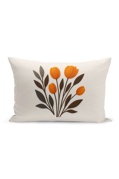 Bertille Home Husă de pernă imprimată digitală pe două părți (aspect de model de broderie Punch/Punch)