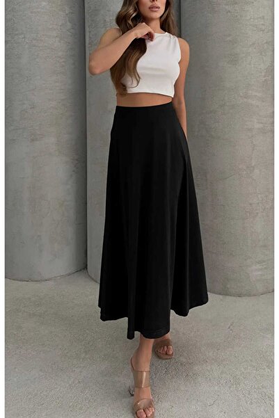 Pupa تنورة طويلة منتفخة من سكوبا مع خصر مطاطي