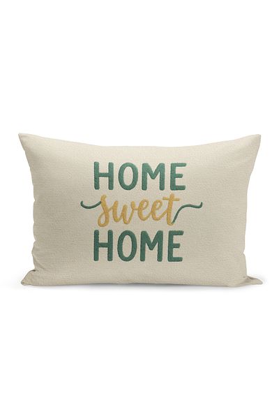 Bertille Home Husă de pernă imprimată digitală pe două părți (aspect de model de broderie Punch/Punch)