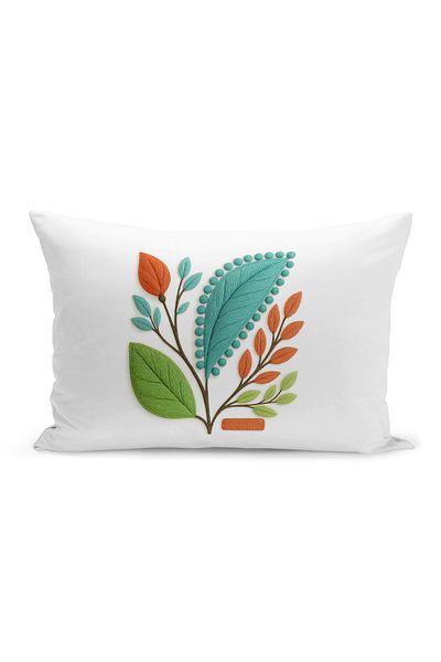 Bertille Home Husă de pernă imprimată digitală pe două părți (aspect de model de broderie Punch/Punch)