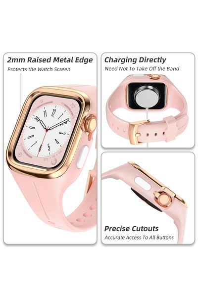 O Ozone Silicone Sports Band For Apple Watch Band 41mm 40mm 38mm - Pink