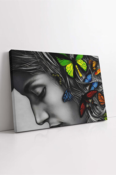 KOSS Dijital Ασπρόμαυρη ζωγραφική σε καμβά γυναικών, ζωγραφική με πολύχρωμες ...