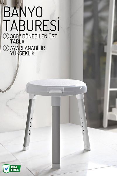 Nandy Home Σκαμπό μπάνιου με πικάπ, Υποστήριξη ηλικιωμένων και άτομων με σπηλάδες