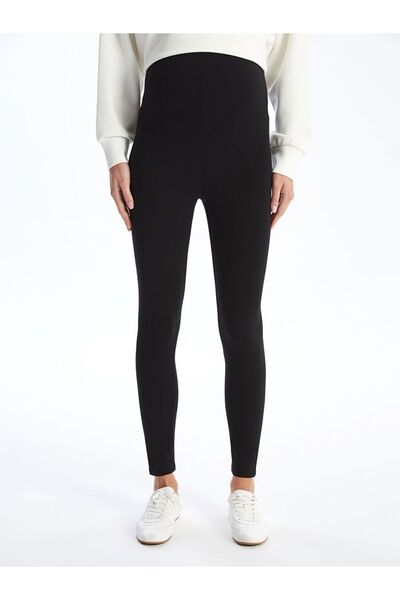 LC Waikiki Siyah Beli Lastikli Karın Panelli Hamile Tayt