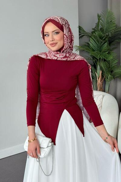 Hazamoda جيسكا بلوز كلاريت ريد