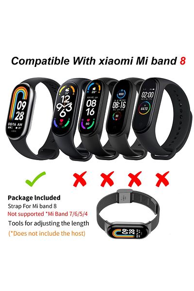 O Ozone Xiaomi Mi Band 8 Milanese Strap with Adjustable Buckle | Black