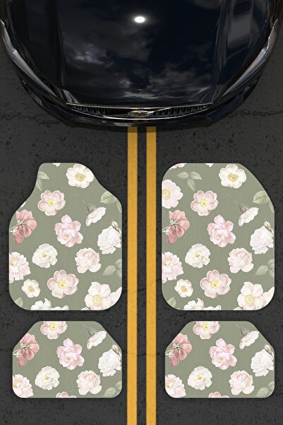 Charmbi -VIP- Lüx Dekoratif Desenli Oto Paspas Takımı Yıkanabilir Üniversal 4...