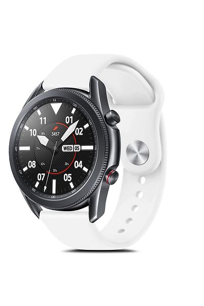 O Ozone Silicone Bands for Samsung Galaxy Watch 3 45mm/Galaxy Watch 46mm/Gear S3 Frontier/Classic -White