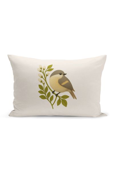 Bertille Home Double Side Digital Printed Throw Pillow Case (Punch/Punch Embroidery Pattern Look)