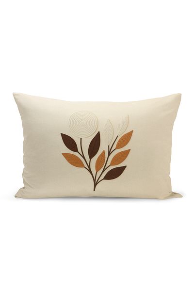 Bertille Home Husă de pernă imprimată digitală pe două părți (aspect de model de broderie Punch/Punch)