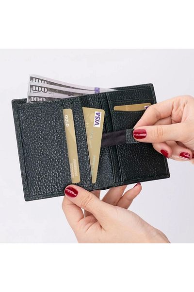 Modafiks Purahide Leather Wallet, 7 Card Compartments, Textured Black