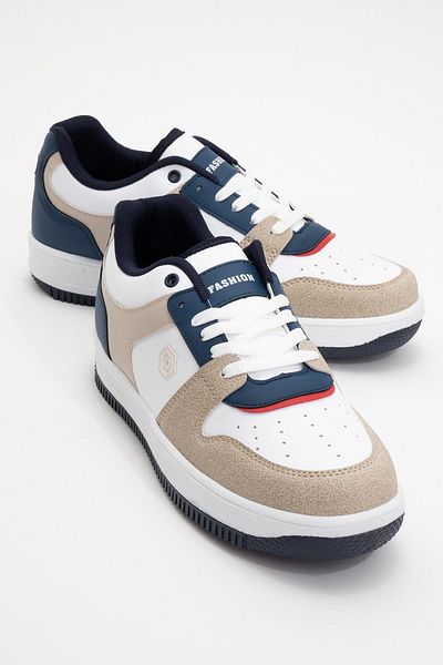 CCWAY AYAKKABI Lace-Up Men's Sports Shoes White Lacquer