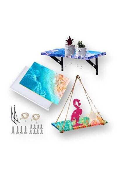 Graffiti Resin قالب سيليكون رف متعدد الأستخدام مع قاعدة للتثبيت بالجد