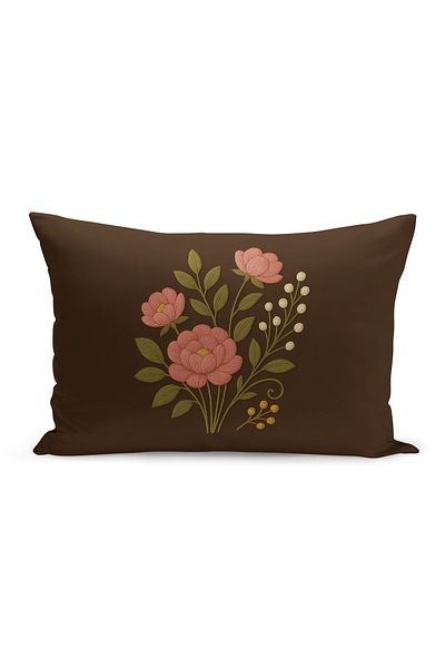 Bertille Home Husă de pernă imprimată digitală pe două părți (aspect de model de broderie Punch/Punch)