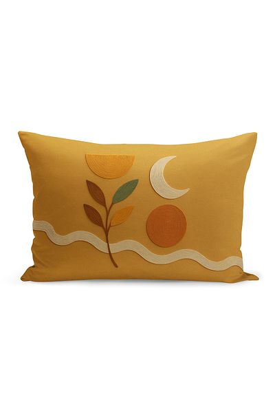 Bertille Home Husă de pernă imprimată digitală pe două părți (aspect de model de broderie Punch/Punch)