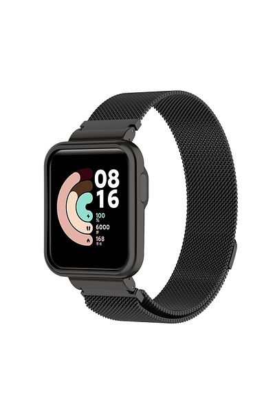 O Ozone Mi Smart Watch Lite/Redmi Band | Metal Milanese Magnetic Stainless Steel WristBand Strap | Black