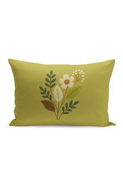 Bertille Home Husă de pernă imprimată digitală pe două părți (aspect de model de broderie Punch/Punch)