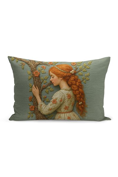 Bertille Home Husă de pernă imprimată digitală pe două părți (aspect de model de broderie Punch/Punch)