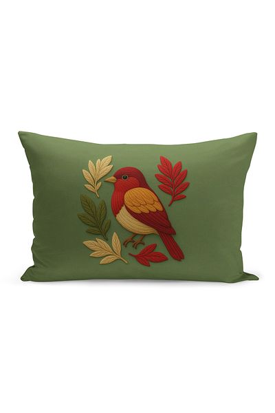 Bertille Home Husă de pernă imprimată digitală pe două părți (aspect de model de broderie Punch/Punch)