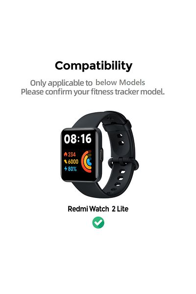 O Ozone Xiaomi Redmi Watch 2 Lite Band + Watch Case| Silicone Straps Wristband Sport Band | Black