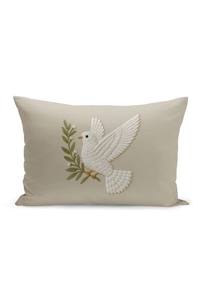 Bertille Home Husă de pernă imprimată digitală pe două părți (aspect de model de broderie Punch/Punch)