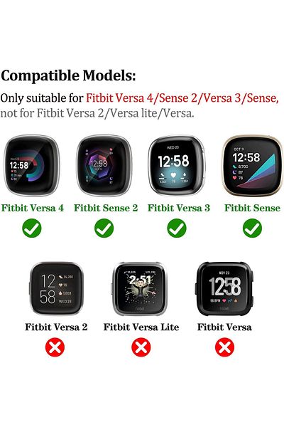 O Ozone Silicone Bands with Case | Fitbit Sense & Fitbit Versa 3 Smart Watch | White