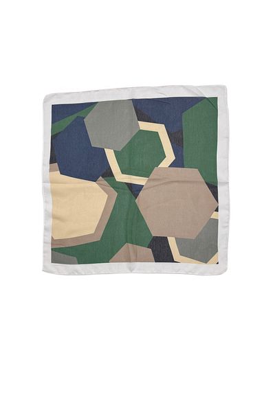 nazipek Geometric Patterned Cotton Bandana Scarf