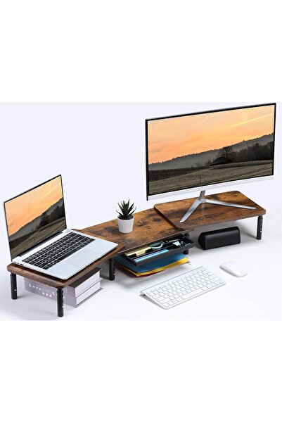 Generic حامل شاشة مزدوج من ETHU، مع رافعة شاشة مزدوجة، و3 ارتفاعات قابلة للتع...