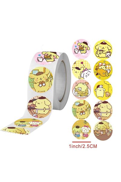 Miniso BDG 500pcs/Roll Sanrio Stickers Cute Phone Case Kawaii Laptop Skin DIY Decorate Art Supplies Journal
