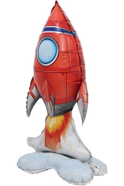 Generic Rocket astronaut Balloons Base Standing Rockets Foil Balloon Boys Space Theme Birthday Party Kids In
