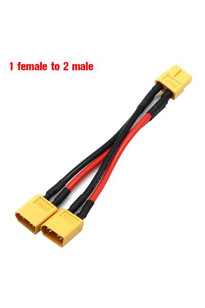 Choice 1 female to 2 male XT60 Parallel Battery Connector Male/Female Cable Dual Extension Y Splitter/ 3-Wa