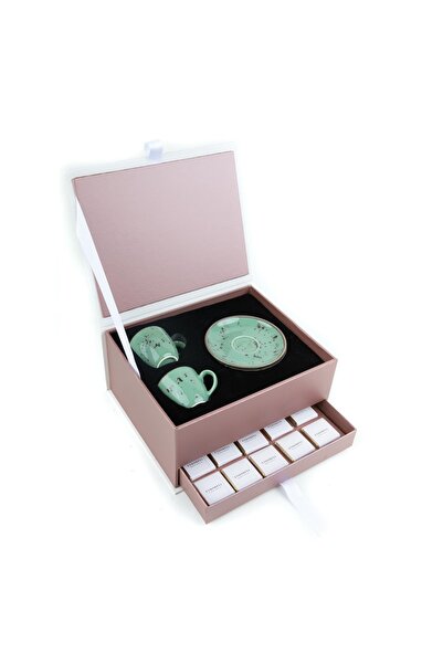 endorfia مجموعة أكواب هدية بروتوكول باللون الأخضر - علبة هدايا شوكولاتة مادلين