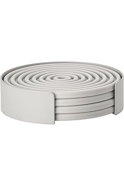AMAZON TOHUM Zoe demark rocks glass coaster 4 pieces, warm grey