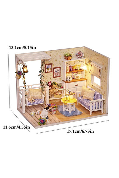 Choice مجموعة بناء نموذج أحجية ثلاثية الأبعاد لبيت الدمية الصغير 3013 مع غطاء...