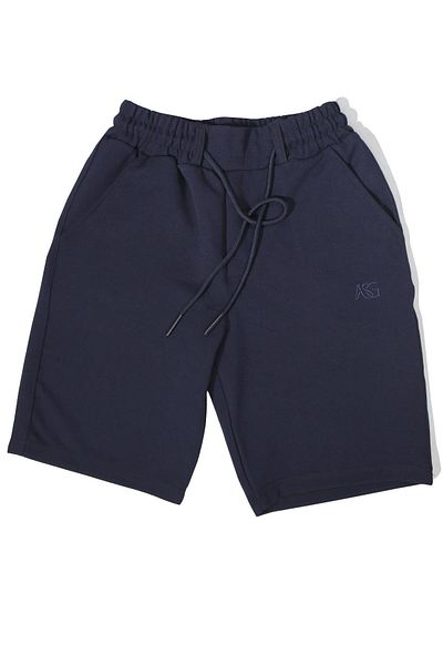ASG TEKSTİL Navy Blue Color Dobby, Slim Fit Men's Shorts