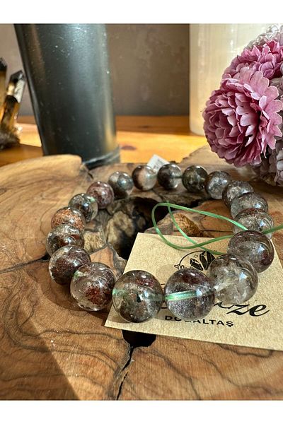 parze doğaltaş Garden Quartz (Lodolite) Natural Stone Bracelet
