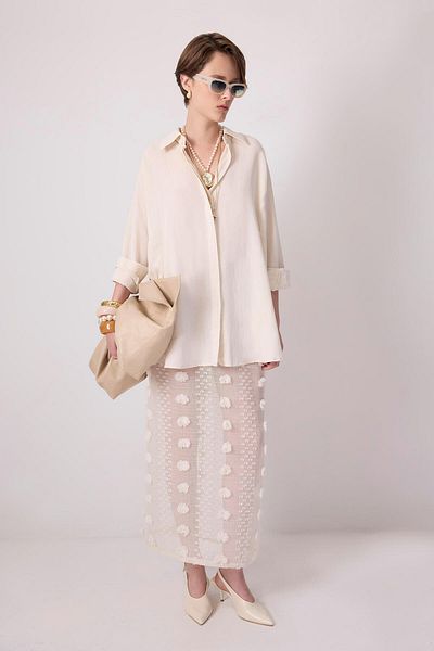 Touché Privé Πουκάμισο με φυσική υφή Oversized