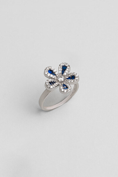 So CHIC... Işıltılı Yakamoz 18 Ayar Beyaz Altın Kaplama Gümüş Yüzük