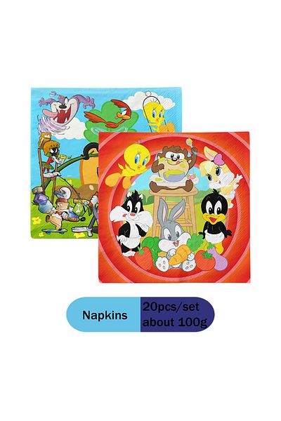 BEAST KINGDOM looney tunes looney tunes Napkins 20pcs Beast Kingdom Baby Bugs Bunny Kids Birthday Party Supplies P