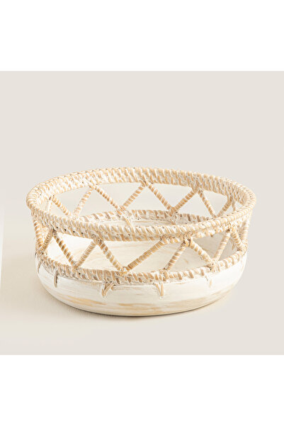 Chakra Gillie Dekoratif Düz Kase S Beyaz