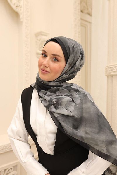 Silk Home Nariya Shawl - 90006 - Black Smoked