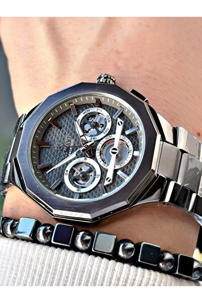 Reward Smoked Color Function Steel Cord Men's Wrist Watch + Bracelet Gift