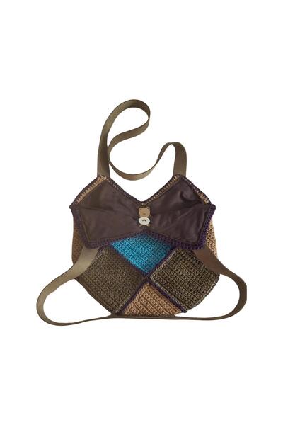TURALLİ Macrame Colorful Square Patterned Shoulder Bag, Special Design Handcrafted