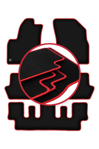 shumee Covorașe auto CARLUX-RED pentru: Citroen C4 Picasso I 7 locuri (2006-2...